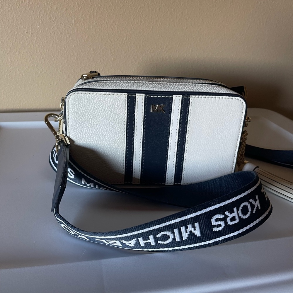 Michael Kors White and Blue Crossbody